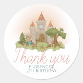 Sticker Rond Filles Fairytale Castle Anniversaire de enfant Fav (Devant)