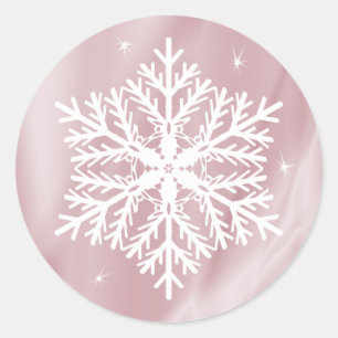 Sticker Rond Filles Faux Rose Gold Vacances d'hiver Noël