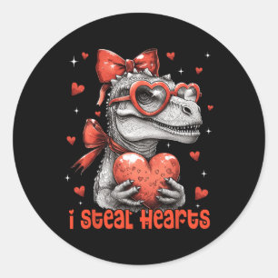 Sticker Rond Filles Femmes de la Saint-Valentin Je vole des cœu