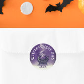 Sticker Rond Filles fraîches modernes nuit dehors sorcière viol