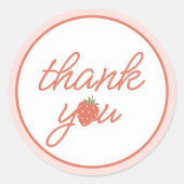 Sticker Rond Filles fraises 1er anniversaire Favoriser (Devant)