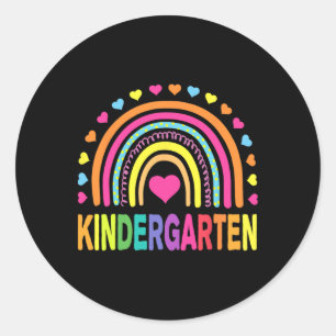 Sticker Rond Filles Garçons de la maternelle arc-en-ciel Équipe