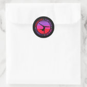 Sticker Rond Filles Gymnastique Caractère Force Courage (Sac)