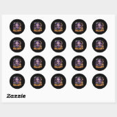 Sticker Rond Filles Halloween (Feuille)