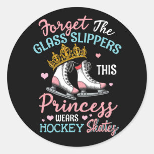 Sticker Rond Filles Hockey Sur Glace Cette Princesse Porte Des