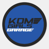 Sticker Rond FILLES KDM [Bleu] (Devant)