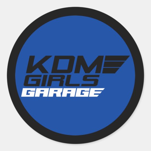 Sticker Rond FILLES KDM [Bleu] (Devant)