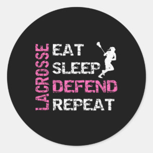 Sticker Rond Filles Lacrosse T Chemise Lax Gear Cadeaux Sleep D