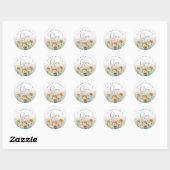 Sticker Rond Filles mignonnes et élégantes Enfants Plaque flora (Feuille)