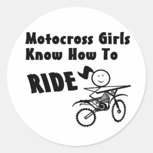 Sticker Rond Filles Motocross