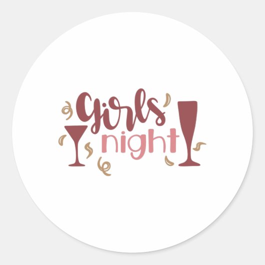 Sticker Rond Filles nuit (Devant)