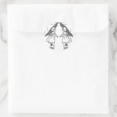 Sticker Rond Filles parapluies 2 (Sac)