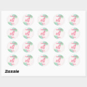 Sticker Rond Filles Pink Axolotl 1er anniversaire (Feuille)