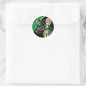 Sticker Rond Filles Pom Pom Pom-pom girl mignonnes | Vert (Sac)