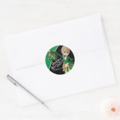 Sticker Rond Filles Pom Pom Pom-pom girl mignonnes | Vert (Enveloppe)