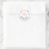 Sticker Rond Filles Pool Party Glace Cream Anniversaire (Sac)