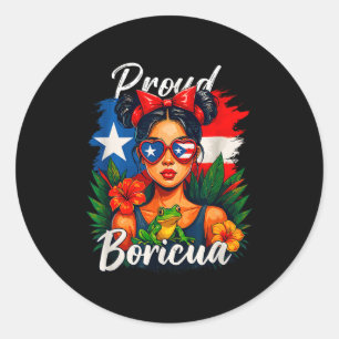 Sticker Rond Filles Portoricaines Boricua Porto Rico Patrimoine