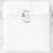 Sticker Rond Filles Première Sainte Communion Floral (Sac)