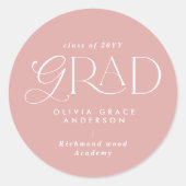 Sticker Rond Filles rose multi photo moderne contemporain (Devant)