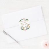 Sticker Rond Filles safari or calligraphie anniversaire (Enveloppe)