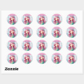 Sticker Rond Filles Sirène motif (Feuille)