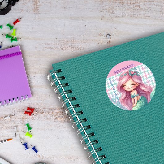 Sticker Rond Filles Sirène motif