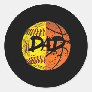 Sticker Rond Filles Sketll Softll Drôle Papa