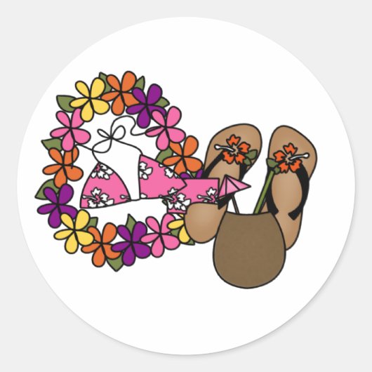 Sticker Rond Filles Tournes Tropicales Un (Devant)