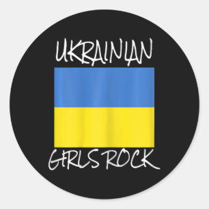 Sticker Rond Filles ukrainiennes rock petite amie incassable Uk