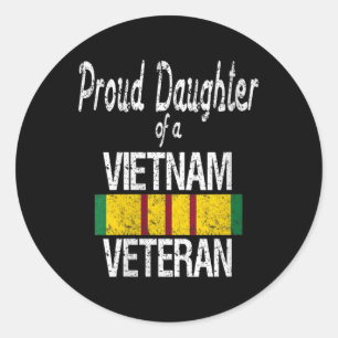 Sticker Rond Filles Us Famille Militaire - Fier Fille D'Un Vi
