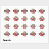 Sticker Rond Filmstrip Retro Popcorn et Film (Feuille)