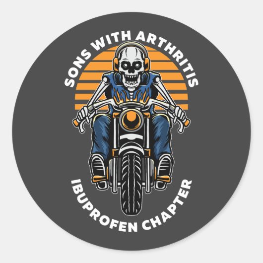 Sticker Rond Fils avec arthrite Ibuprofène Chapitre : Funny Bik (Devant)