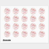 Sticker Rond Fils d'arc rose pâle anniversaire (Feuille)