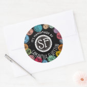 Sticker Rond Fils de griffes tricot crochet fait main avec amou (Enveloppe)