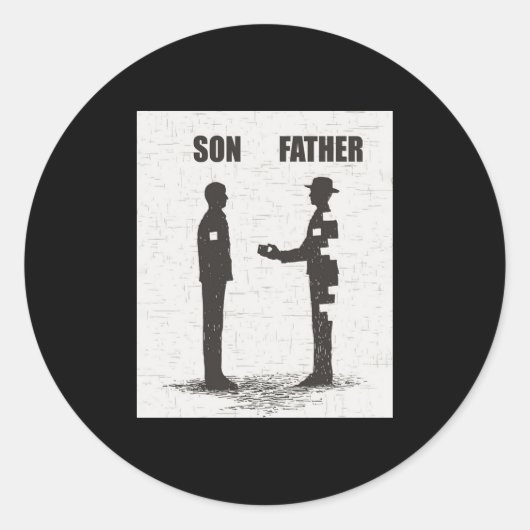 Sticker Rond Fils Et Père (Devant)
