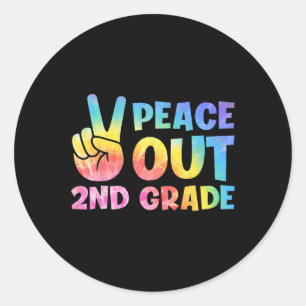 Sticker Rond Fin 2E Année 2024 Diplômé Bonne Dernière Journée D