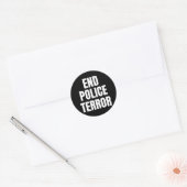 Sticker Rond Fin de la terreur policière (Enveloppe)
