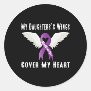 Sticker Rond Fin de l'overdose Les ailes de ma fille couvrent m