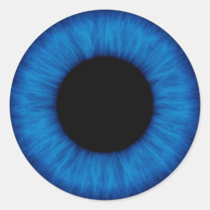 Sticker Rond Fin d'oeil bleu de Halloween