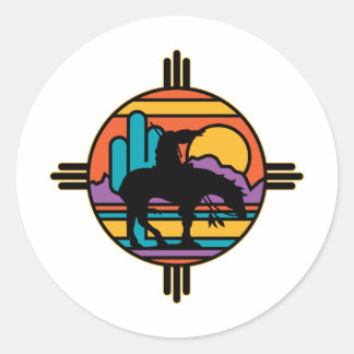 Sticker Rond Fin du sentier Amérindiens