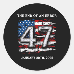 Sticker Rond Fin D'Une Erreur 20 Janvier 2025 Président Inaugur