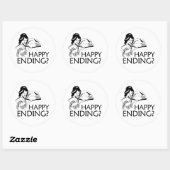 STICKER ROND FIN HEUREUSE (Feuille)
