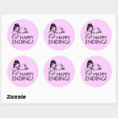 STICKER ROND FIN HEUREUSE (Feuille)