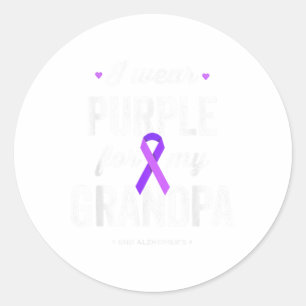 Sticker Rond Fin, Je Porte Du Violet Pour Mon Grand-Père, Heime