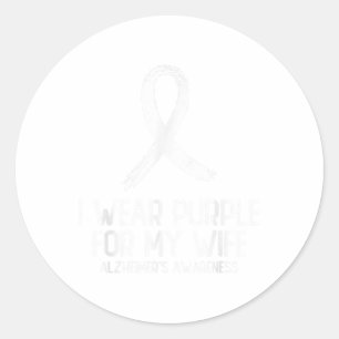 Sticker Rond Fin, Je Porte Le Violet Pour Ma Femme Heimers Sens