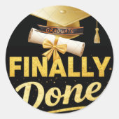 Sticker Rond Finally Done Class of 2026 Graduation Design | Bla (Devant)