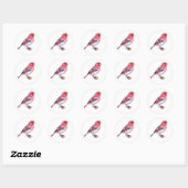 Sticker Rond Finch pourpre (Feuille)