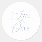 Sticker Rond Fine Art Dusty Blue Save the Date (Devant)