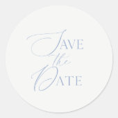 Sticker Rond Fine Art Dusty Blue Save the Date (Devant)