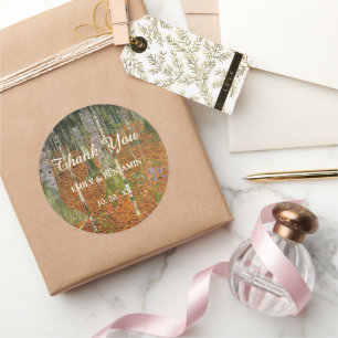 Sticker Rond Fine Art Gustav Klimt Forest Mariage de la nature 